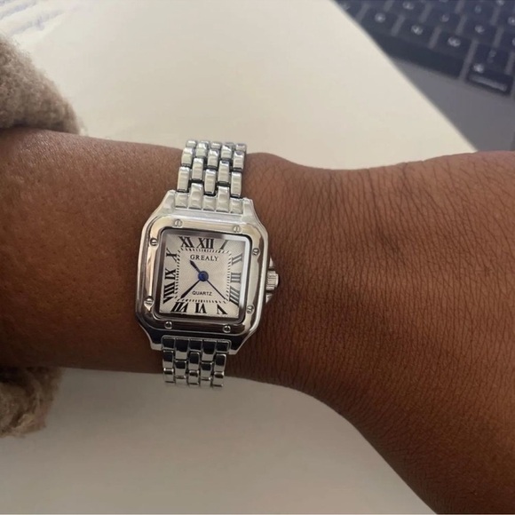 Panthere Classic Rectangle Stainless Steel Watch - Picture 1 of 13